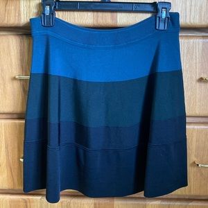 A.L.C. Monochromatic Skirt Black Blue Gray Size Large Neiman Marcus